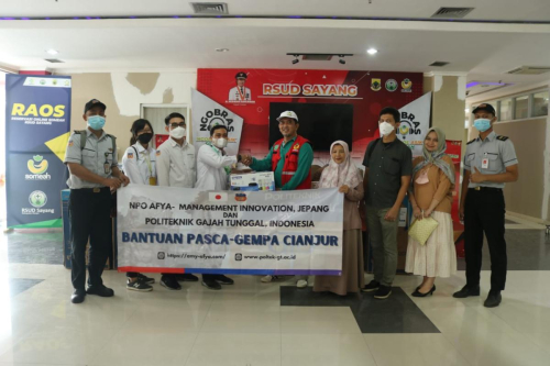 Bantuan Pasca-Gempa Cianjur dengan NPO AFYA Management Innovation Jepang.