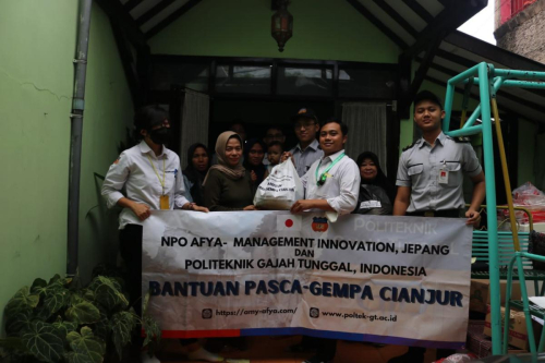 Bantuan Pasca-Gempa Cianjur dengan NPO AFYA Management Innovation Jepang.